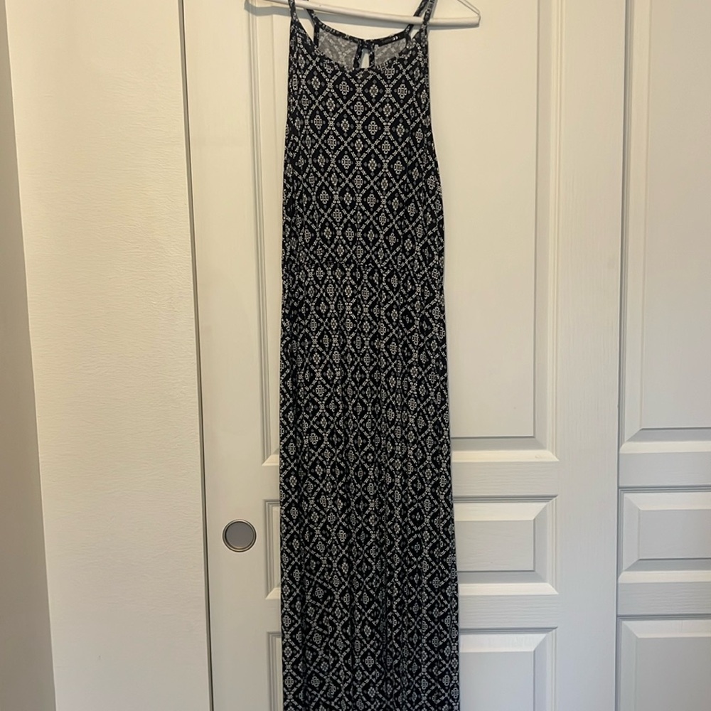Papermoon Maxi‎ Dress in Dark Blue and White